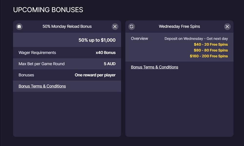 Regrettably, Bitstarz doesn't have a structured loyalty program. As per the FAQs, comp points can be accrued from deposits, but the benefits remain unclear. The bonus terms suggest occasional special bonuses for loyal users, although specific details are not provided.