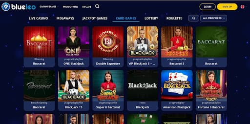 Card games at Blueleo Casino