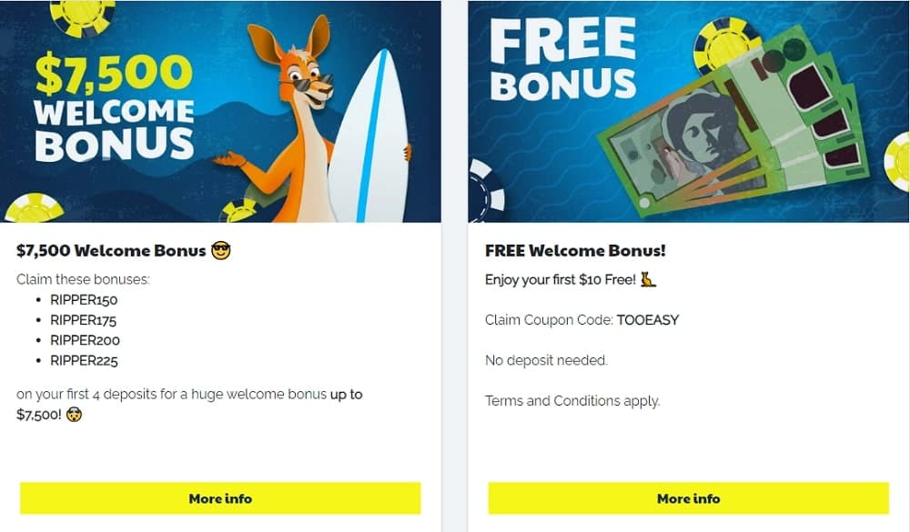 Casino Ripper Welcome Bonus