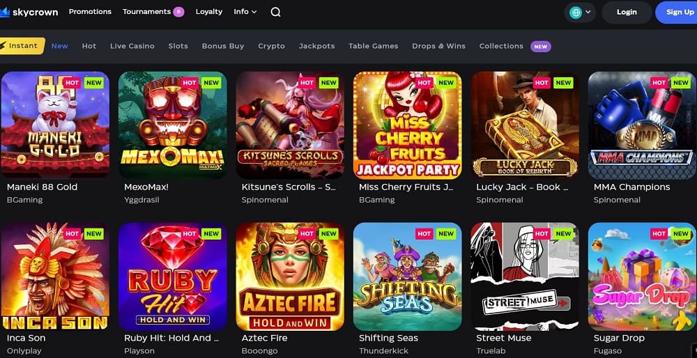 SkyCrown Casino Games