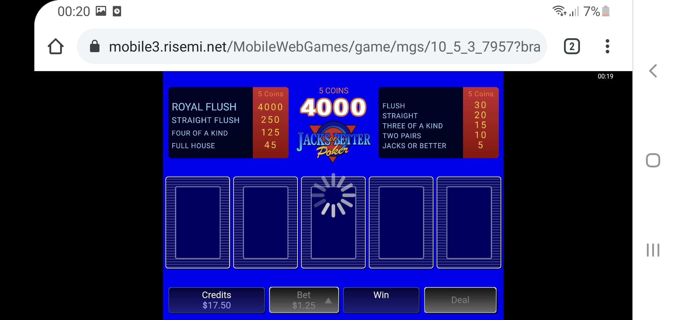 Screen analysis of Million Vegas mobile compatibility.