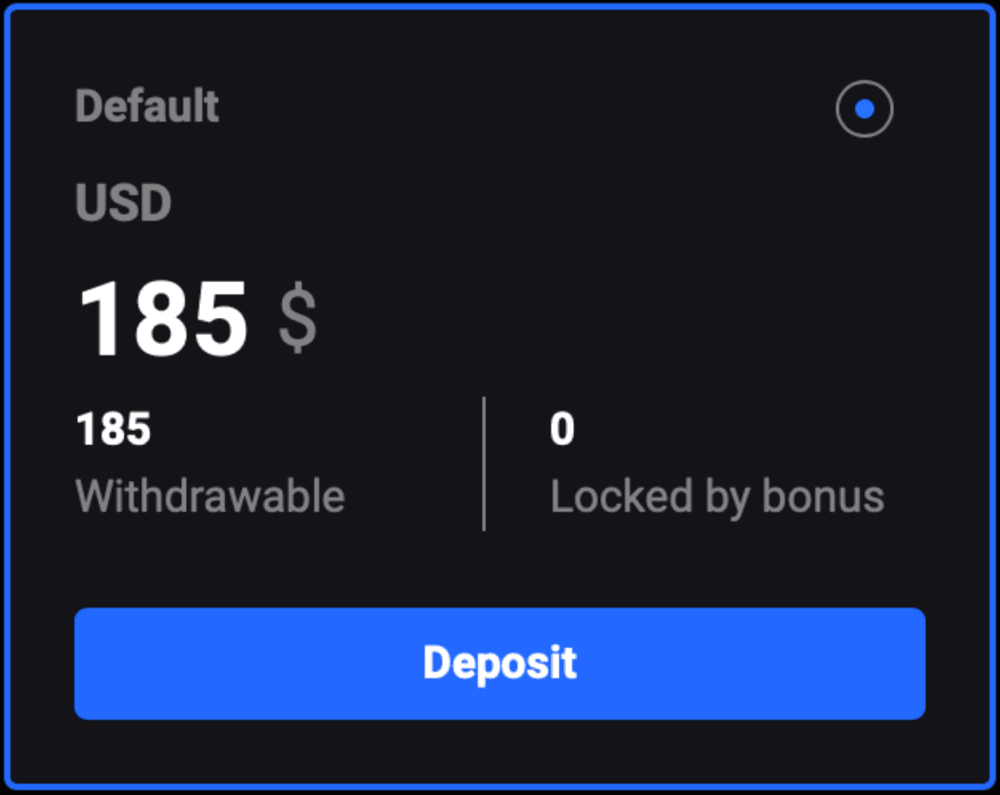 My account balance after an hour of gaming at Casino4U.
