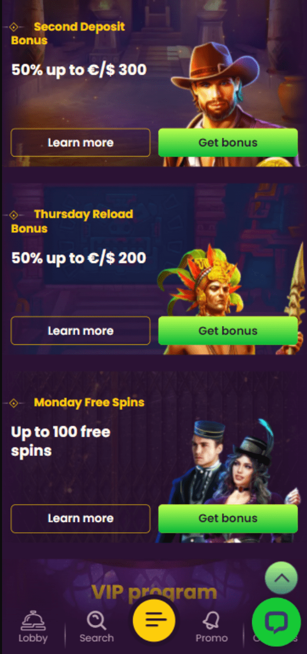 Bizzo\'s Casino offers