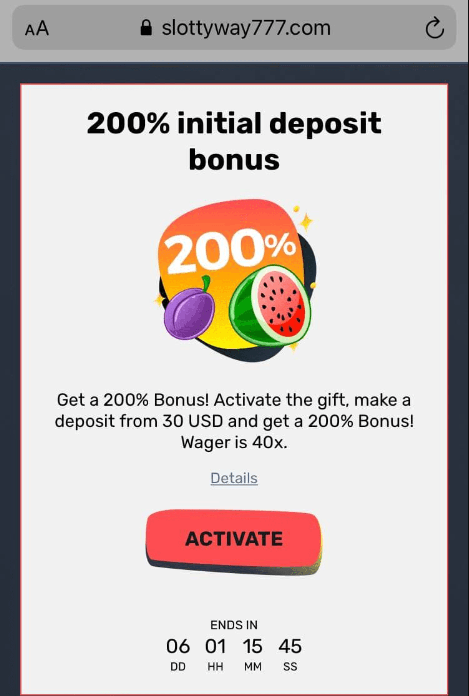 Bonus from Slotty Way