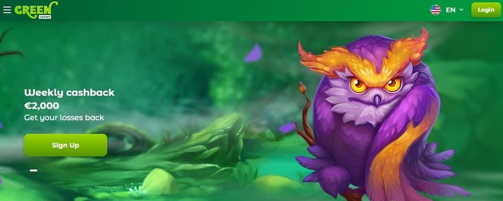 Green casino cashback bonus