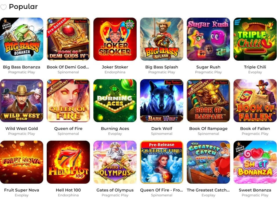 Green casino popular slots