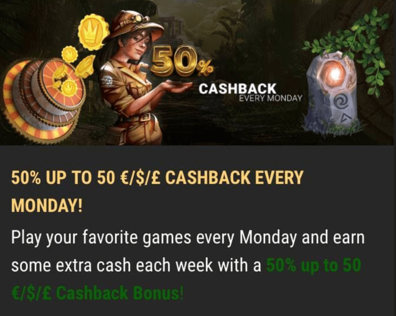 Million Vegas Casino cashback