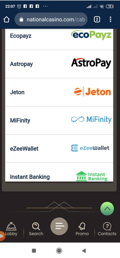Payments national-casino