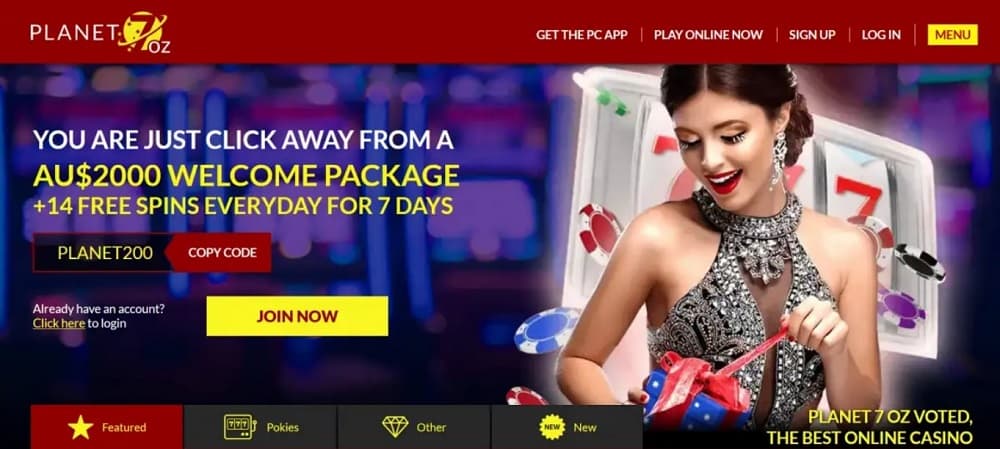 casino Planet 7 OZ welcome offer