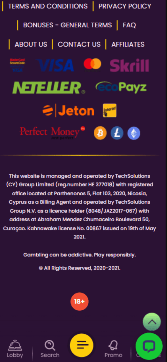 The license of Bizzo Casino
