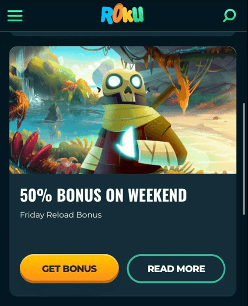 Welcome bonus roku casino
