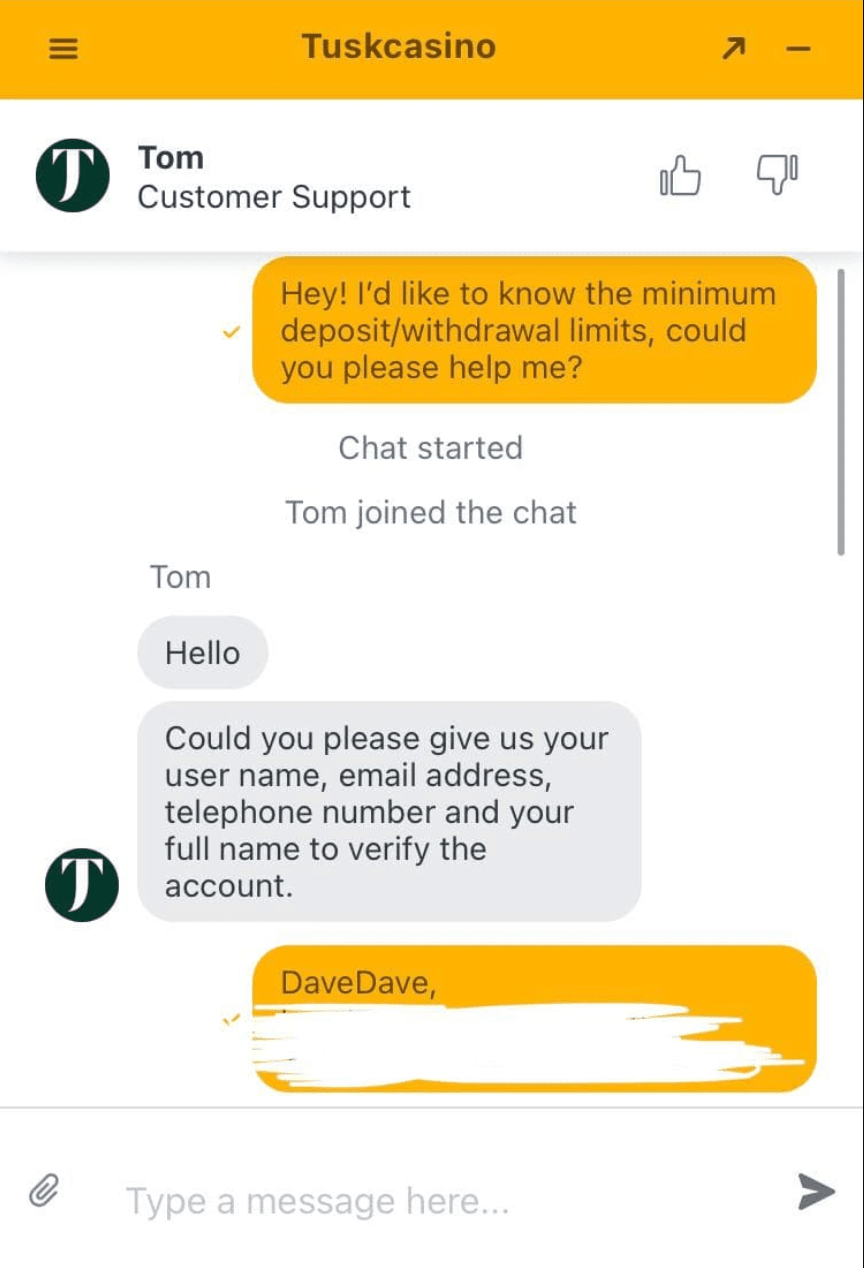 This review isn't finished yet. There are still a few more aspects of Tusk Casino to explore in order to ensure a complete assessment.