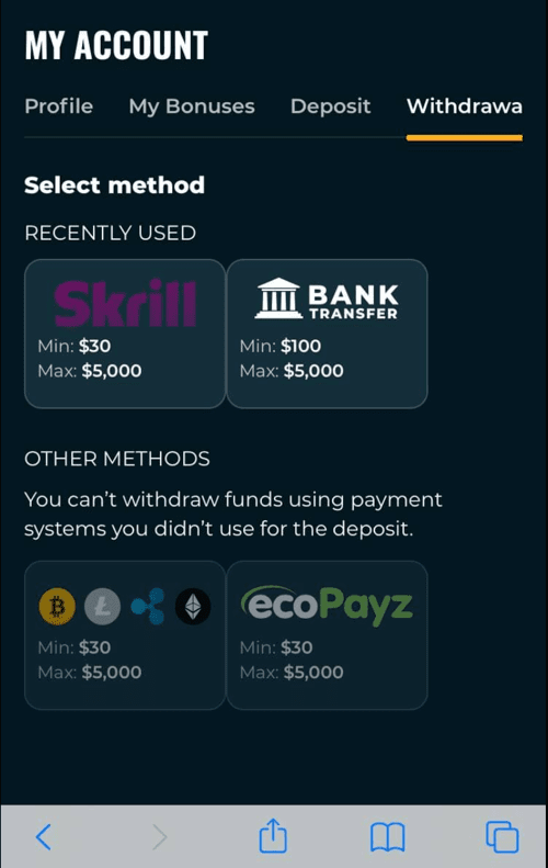 payment method roku casino