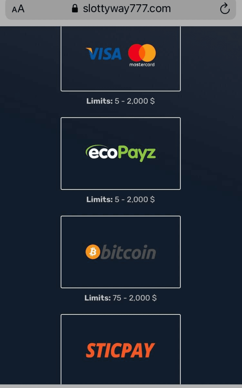 payment option slotty-way-casino