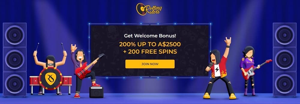 rolling slots casino welcome bonus