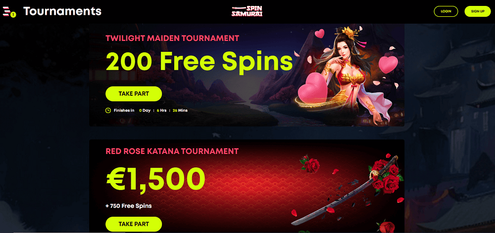 Турниры в казино Spin Samurai